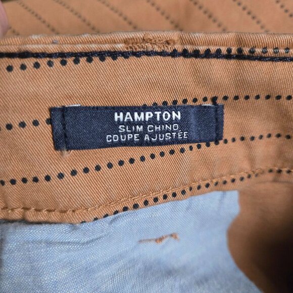 Tommy Hilfiger Hampton Slim Chino Pants Tan Dot Stripe Size 12 - Picture 5 of 6